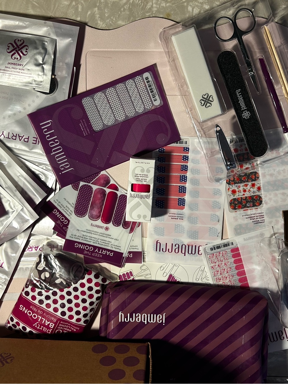 Jamberry Purple Polka Dot Mini Party Box for 8 including mini Heater
